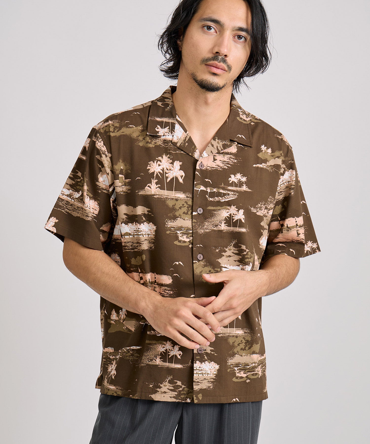Saturdays NYC Canty Aloha Shirt in Dark Brown