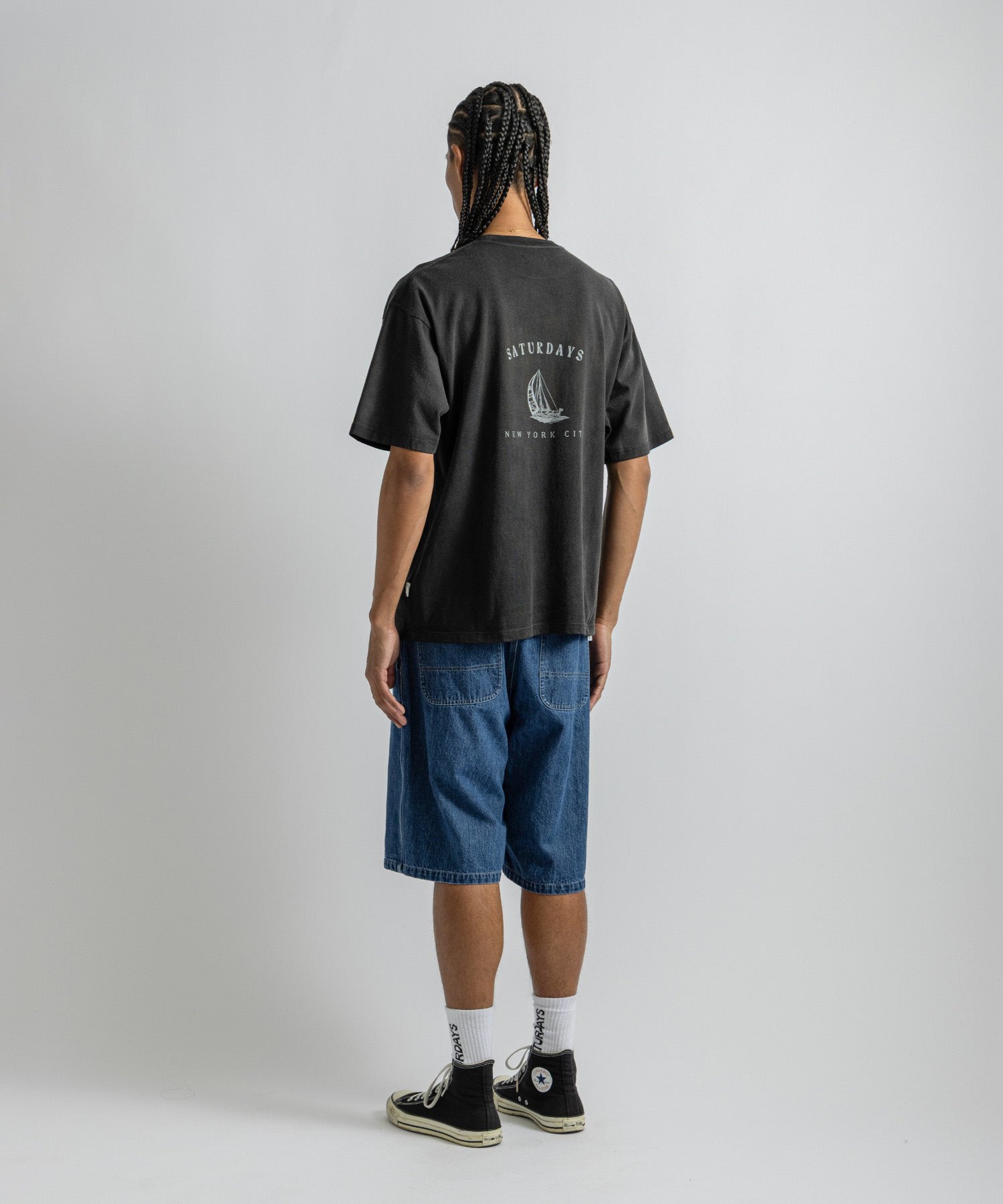 Saturdays NYC Sailboat Relaxed Tee in Black