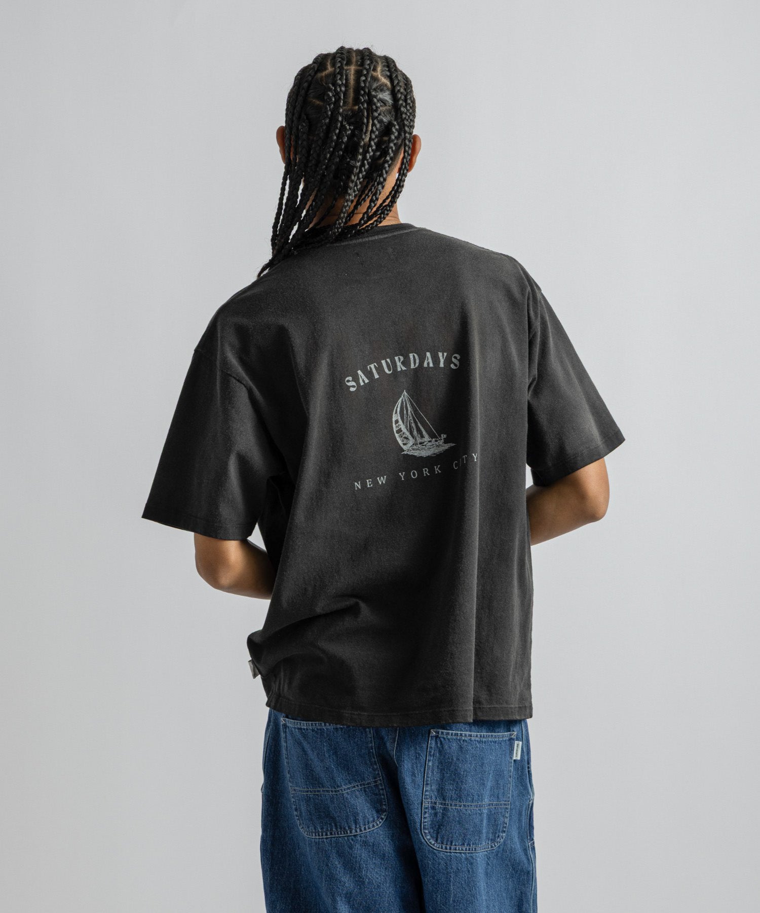 Saturdays NYC Sailboat Relaxed Tee in Black