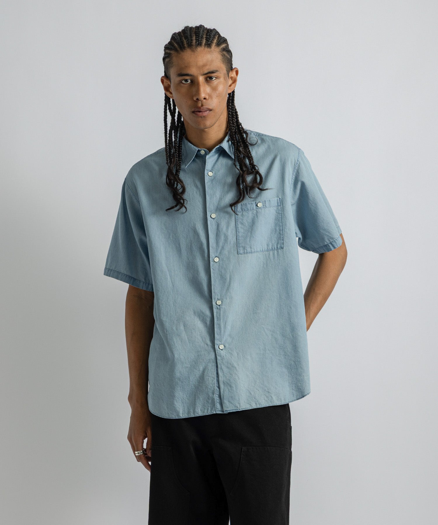 Saturdays NYC Bruce Shirt in Light Blue