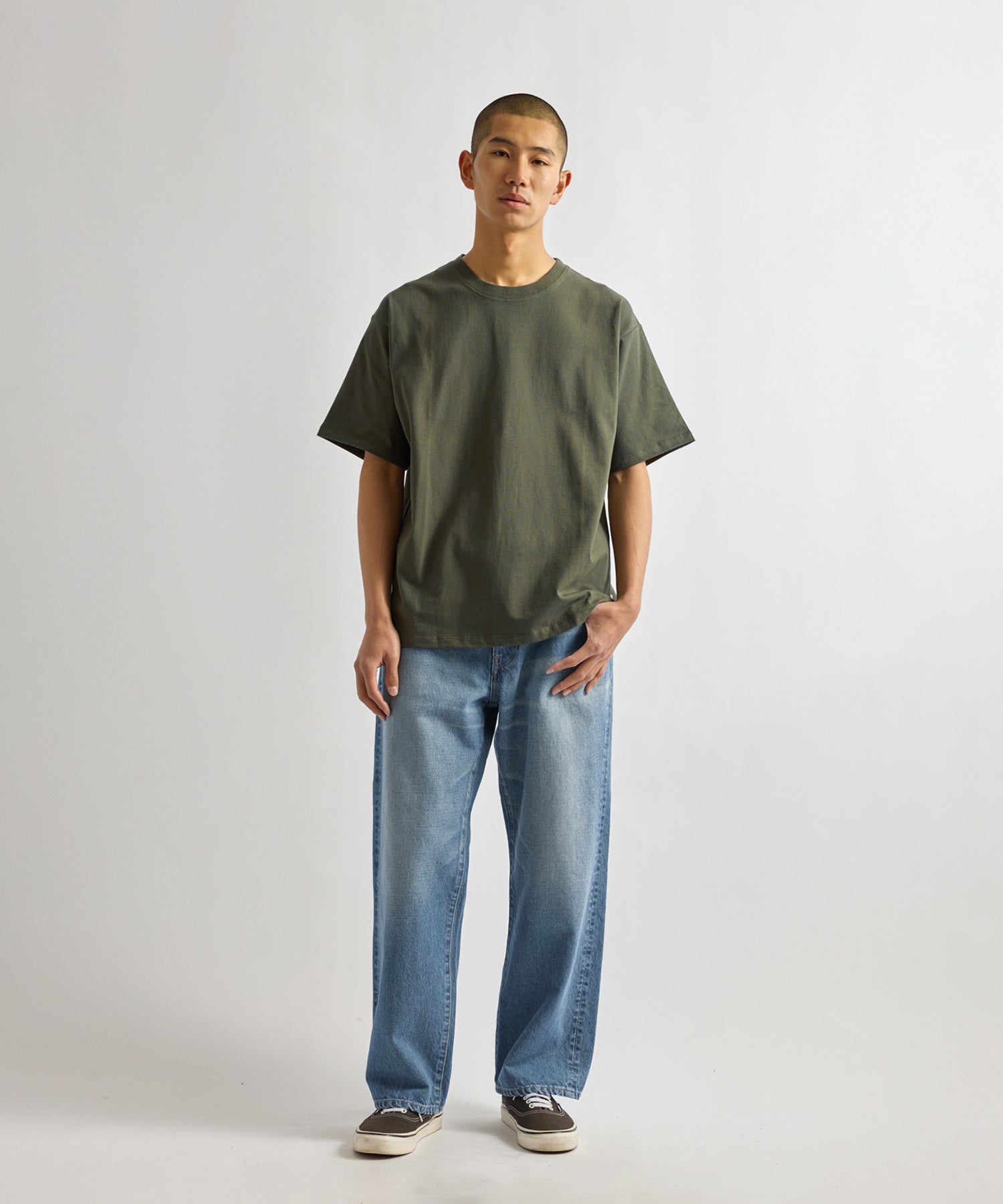 Saturdays NYC Takeru Relaxed Washed Denim Pant in Blue