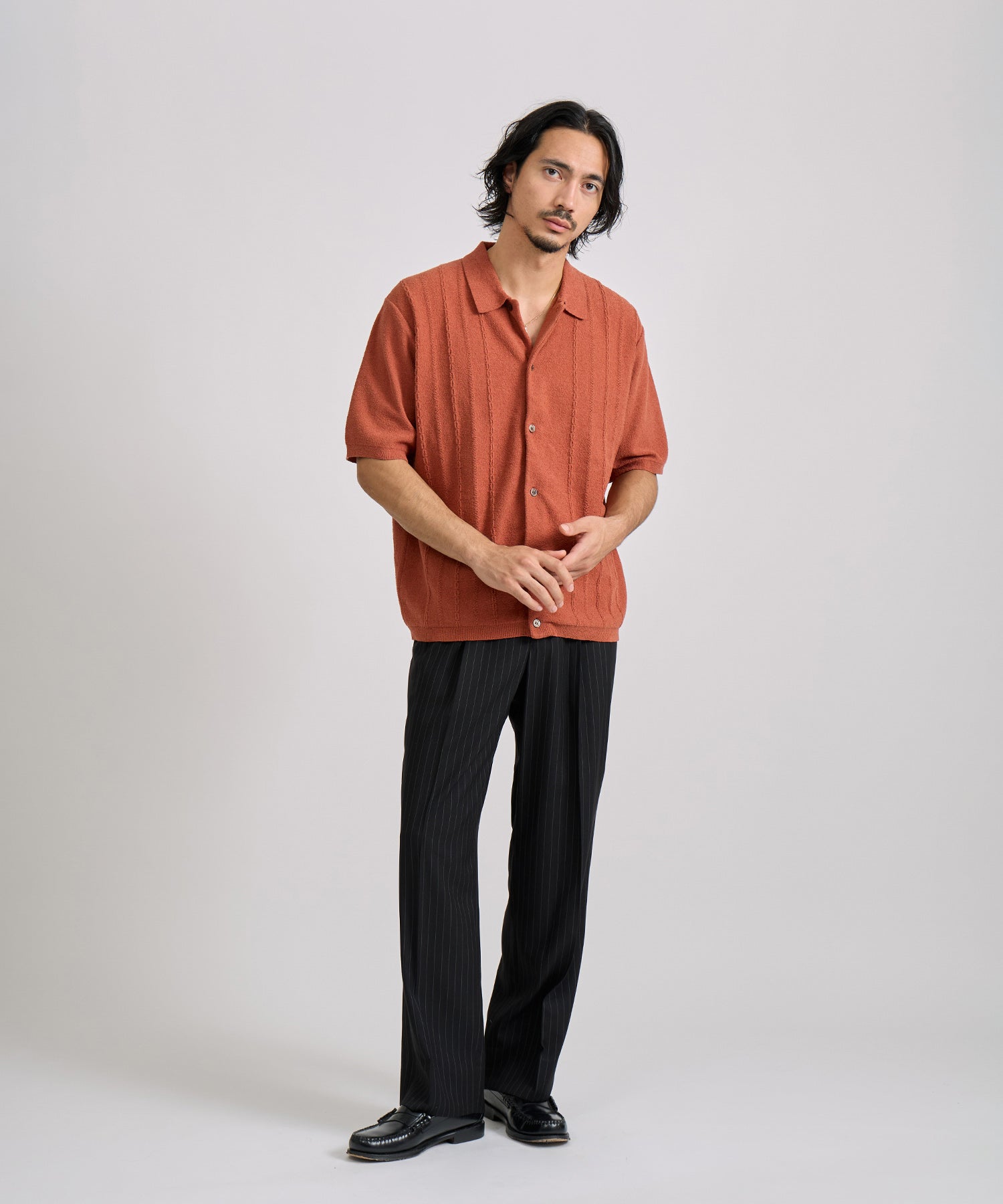 Saturdays NYC Kenneth Knit Shirt in Brick