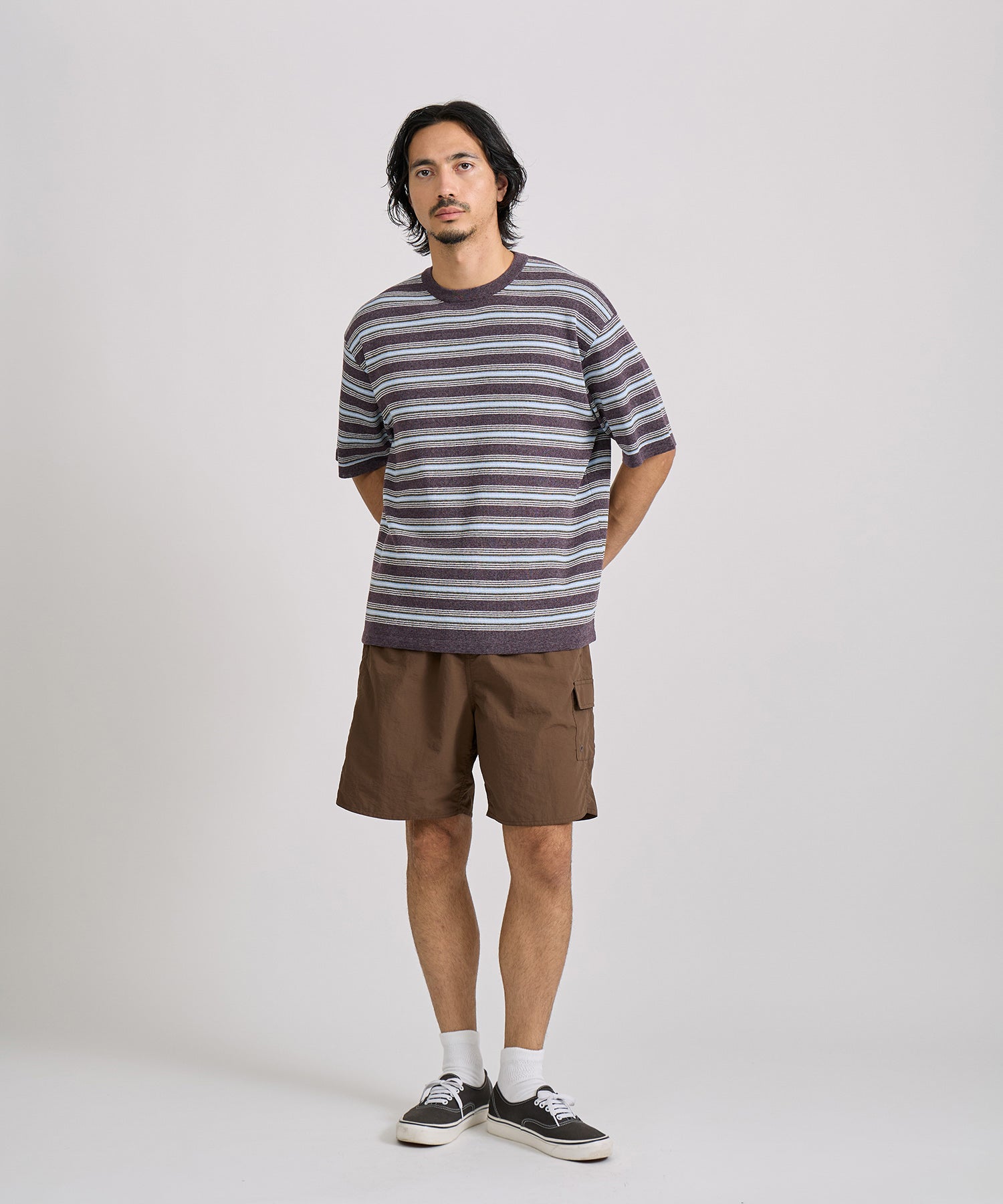 Saturdays NYC Pacho Stripe Knit Top in Purple