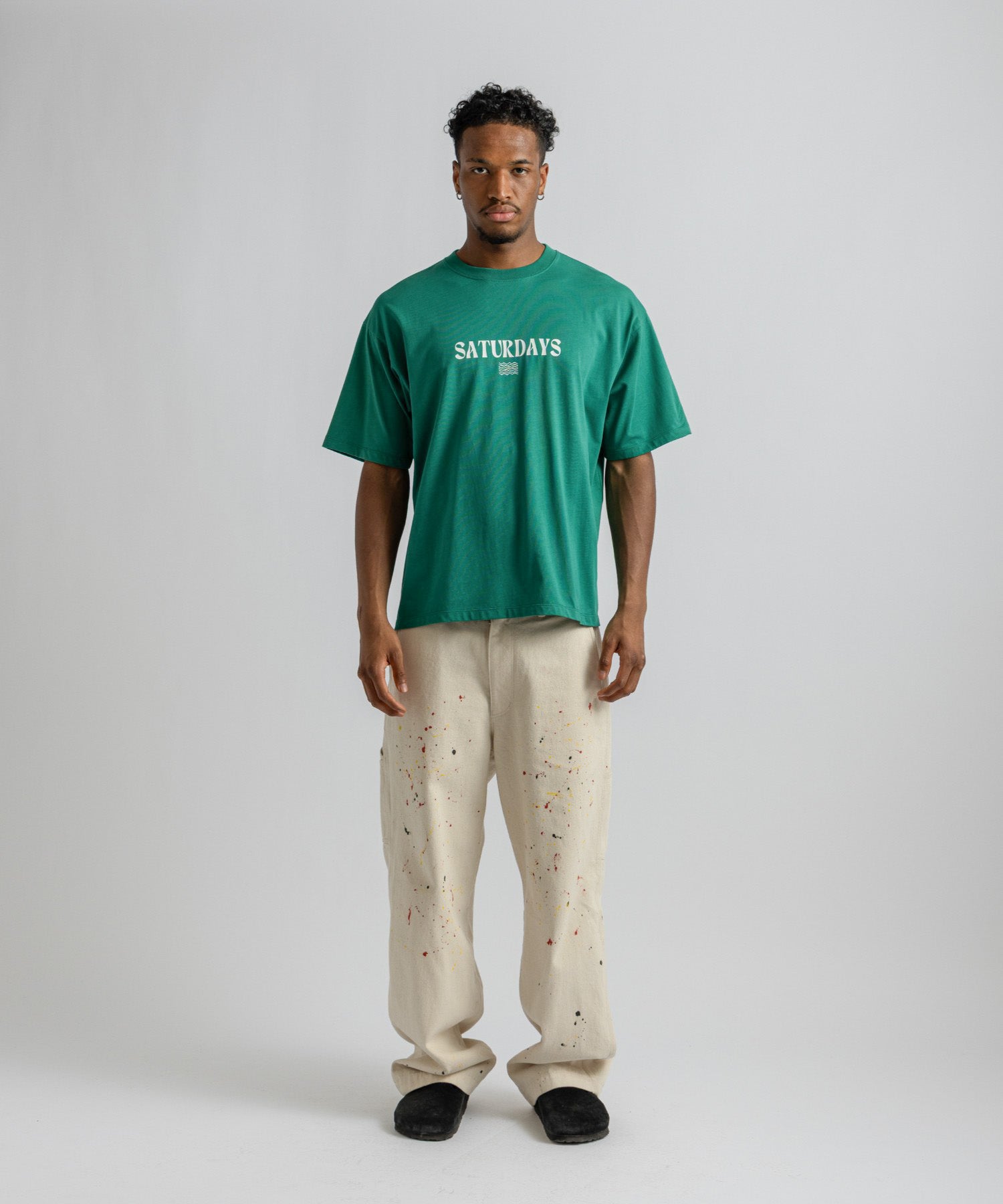 Saturdays NYC Ripples Relaxed Tee in Light Green