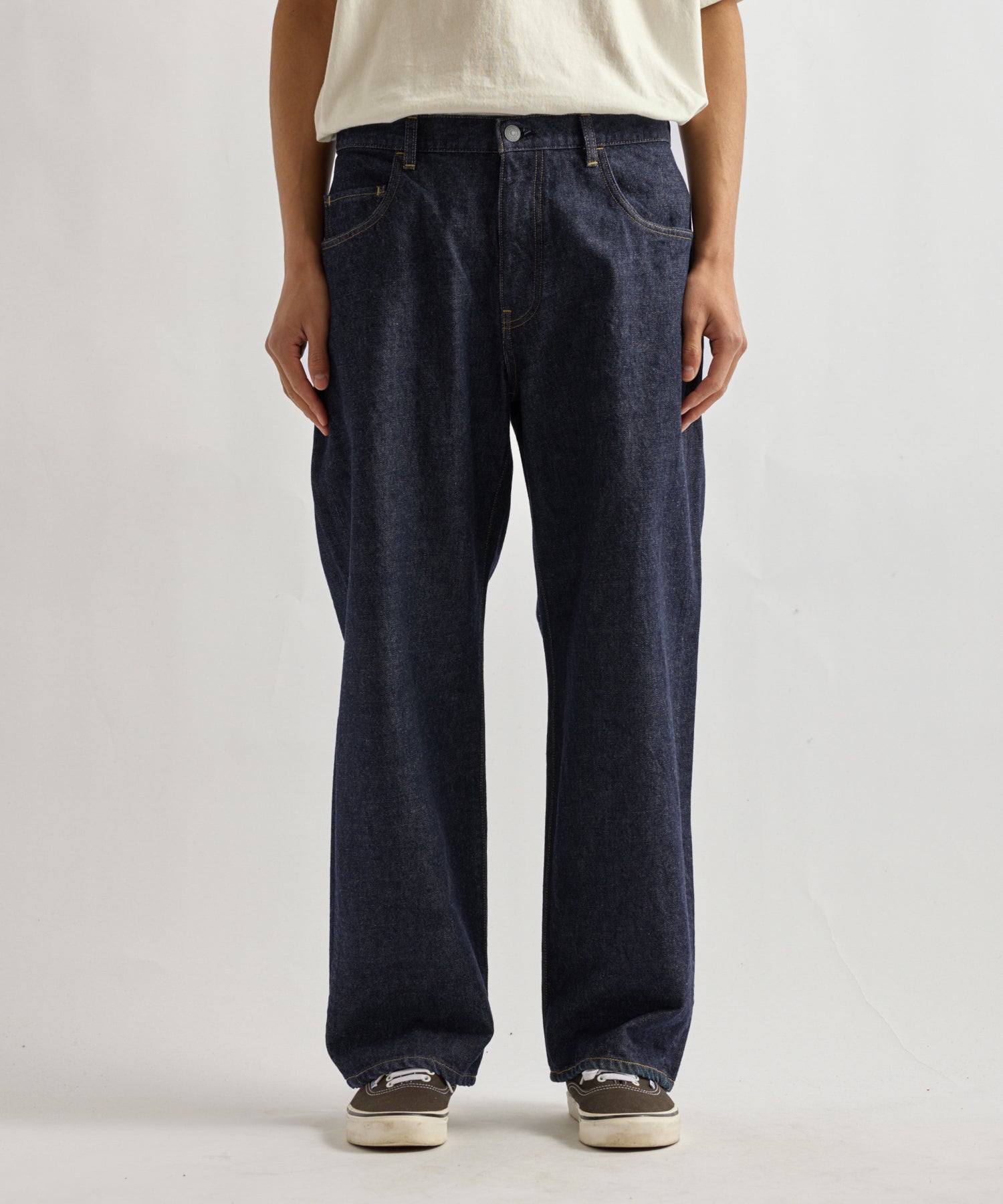 Saturdays NYC Takeru Relaxed Rinsed Denim Pant in Navy