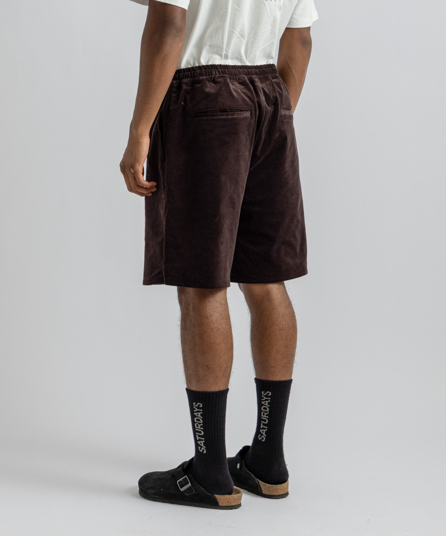 Saturdays NYC Avalon Corduroy Beach Short in Dark Brown
