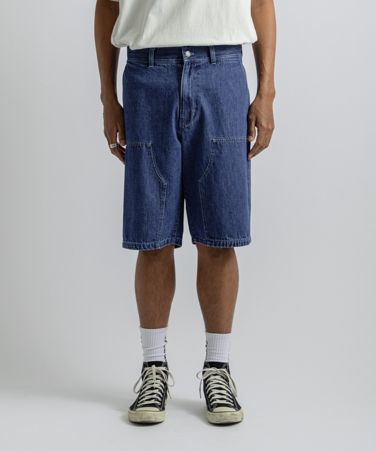 Saturdays NYC Morris Double Knee Short in Navy