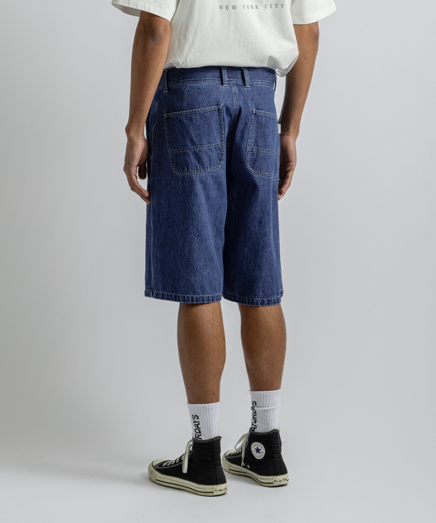 Saturdays NYC Morris Double Knee Short in Navy