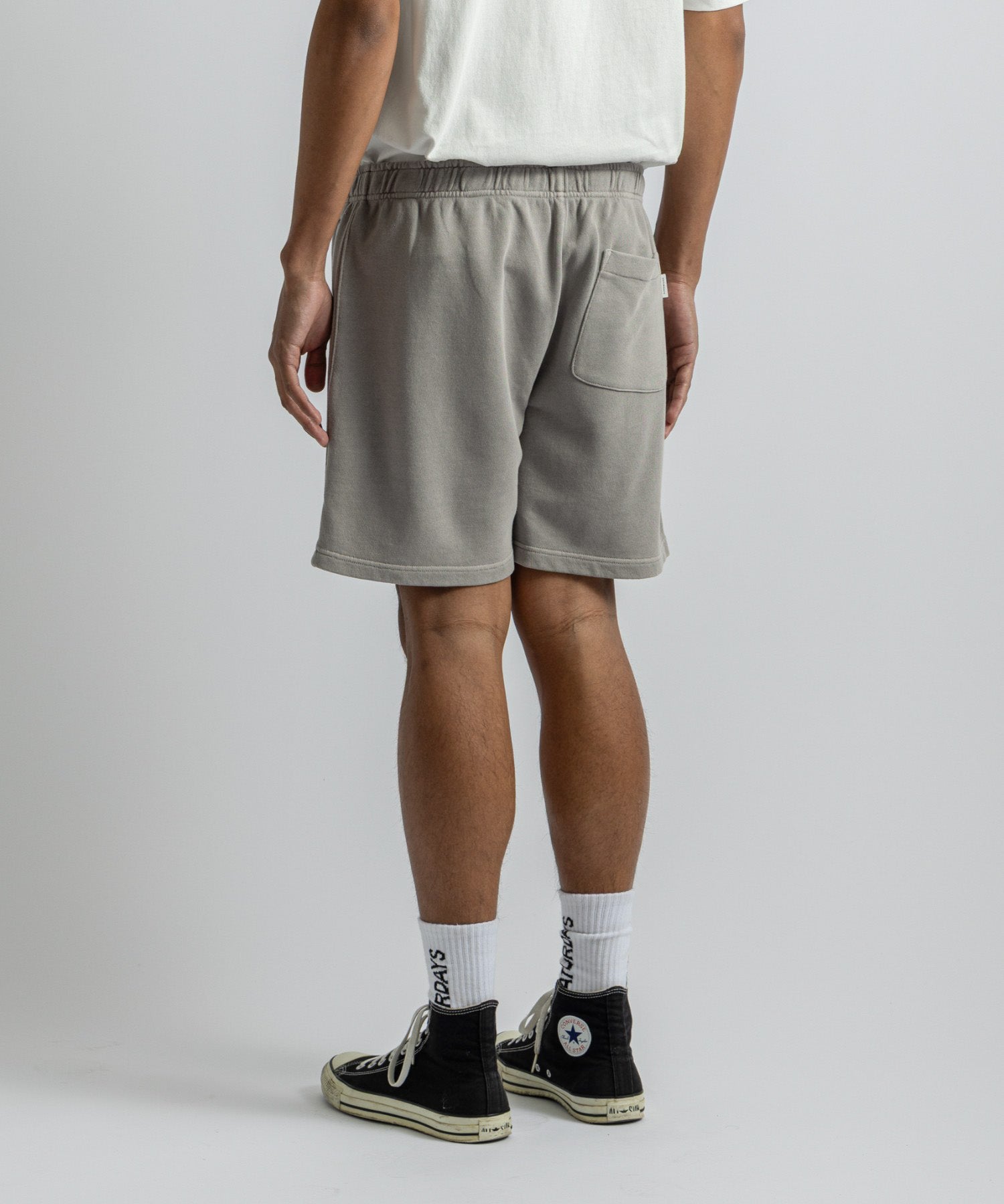 Saturdays NYC Austin Pigment Dyed Sweat Short in Gray