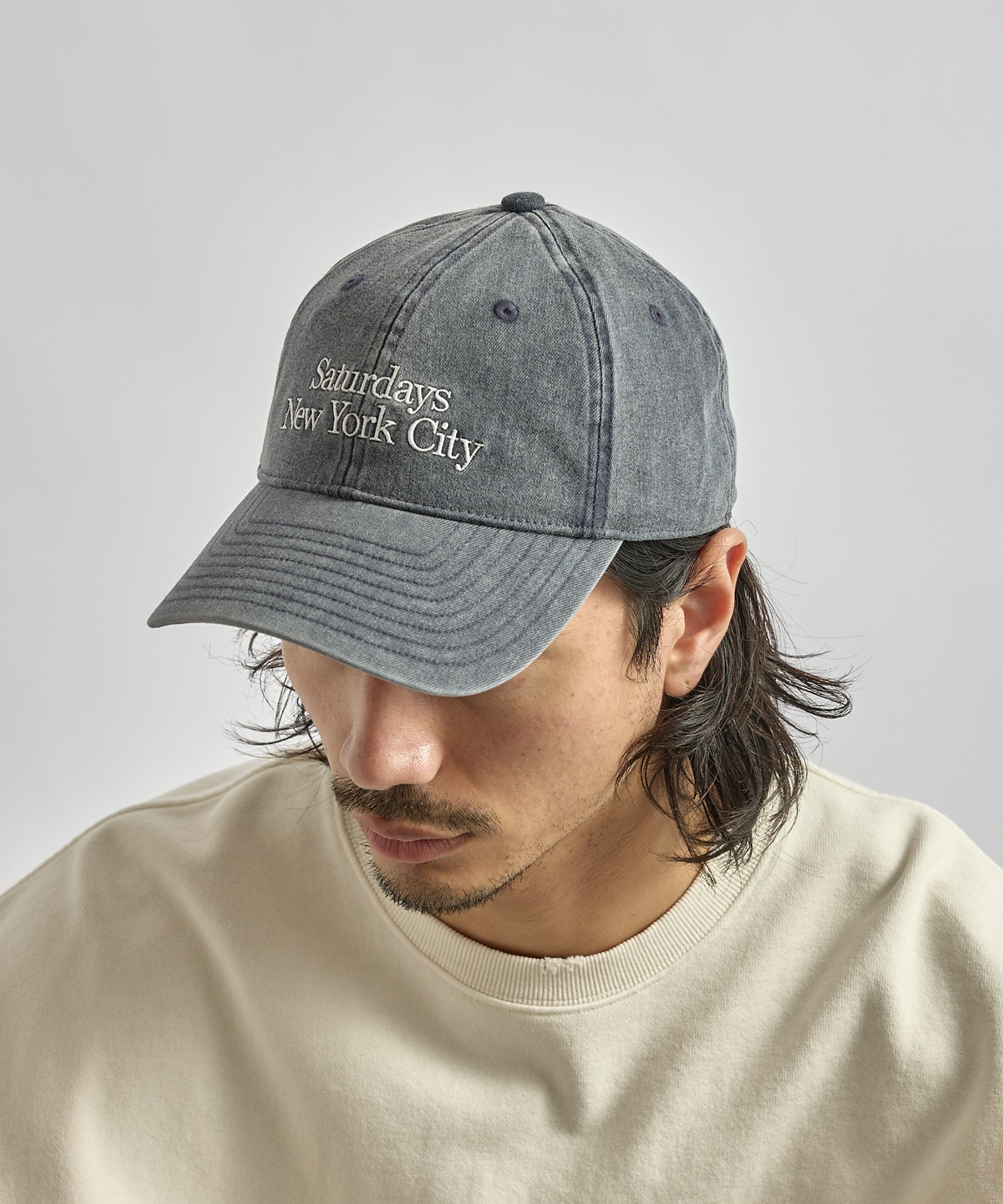 Saturdays NYC Abie Pigment Dyed Cap in Navy