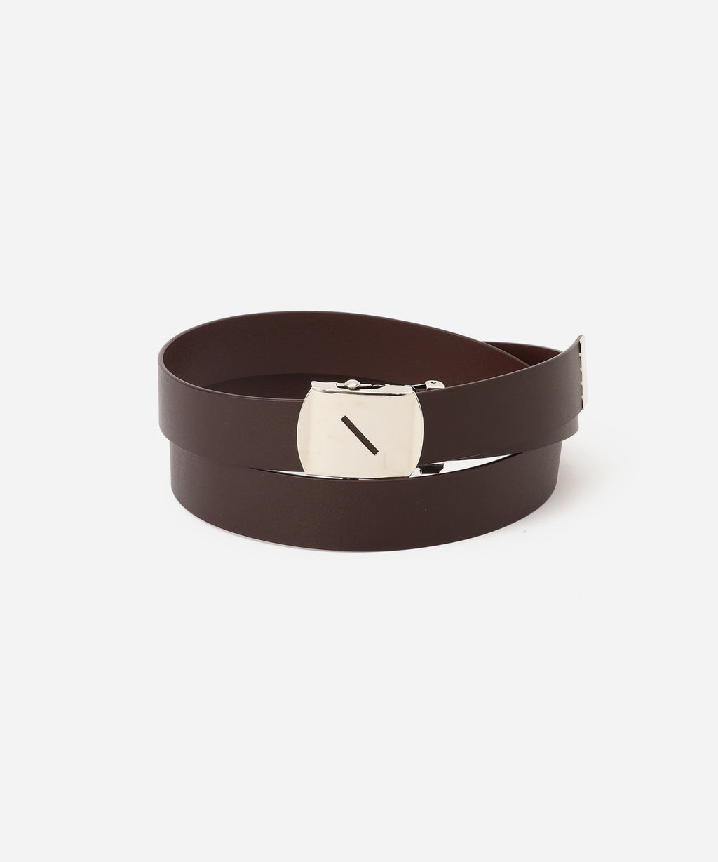Saturdays NYC G.I Leather Belt in Dark Brown