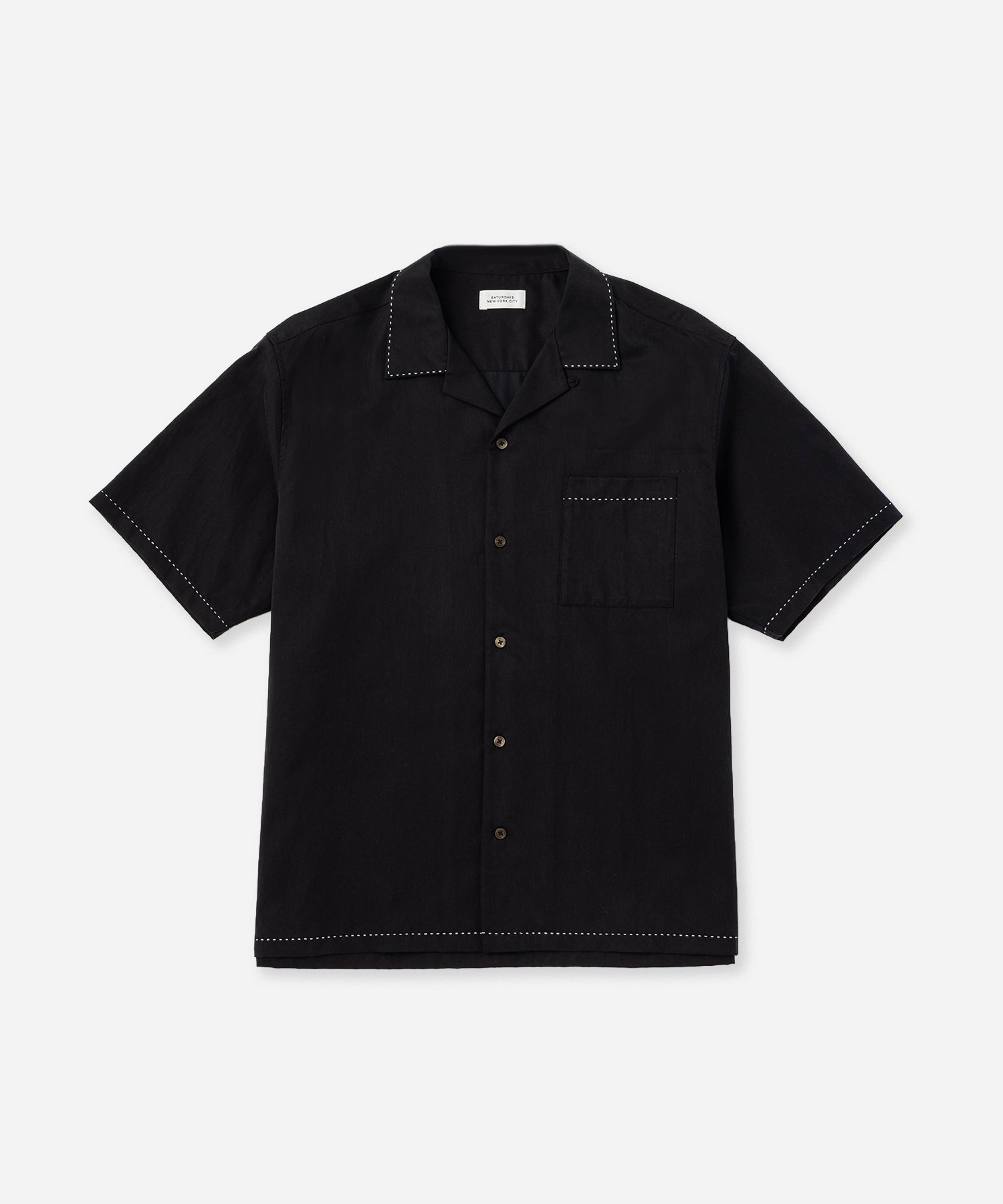 Saturdays NYC Canty Stitch Color Shirt in Black