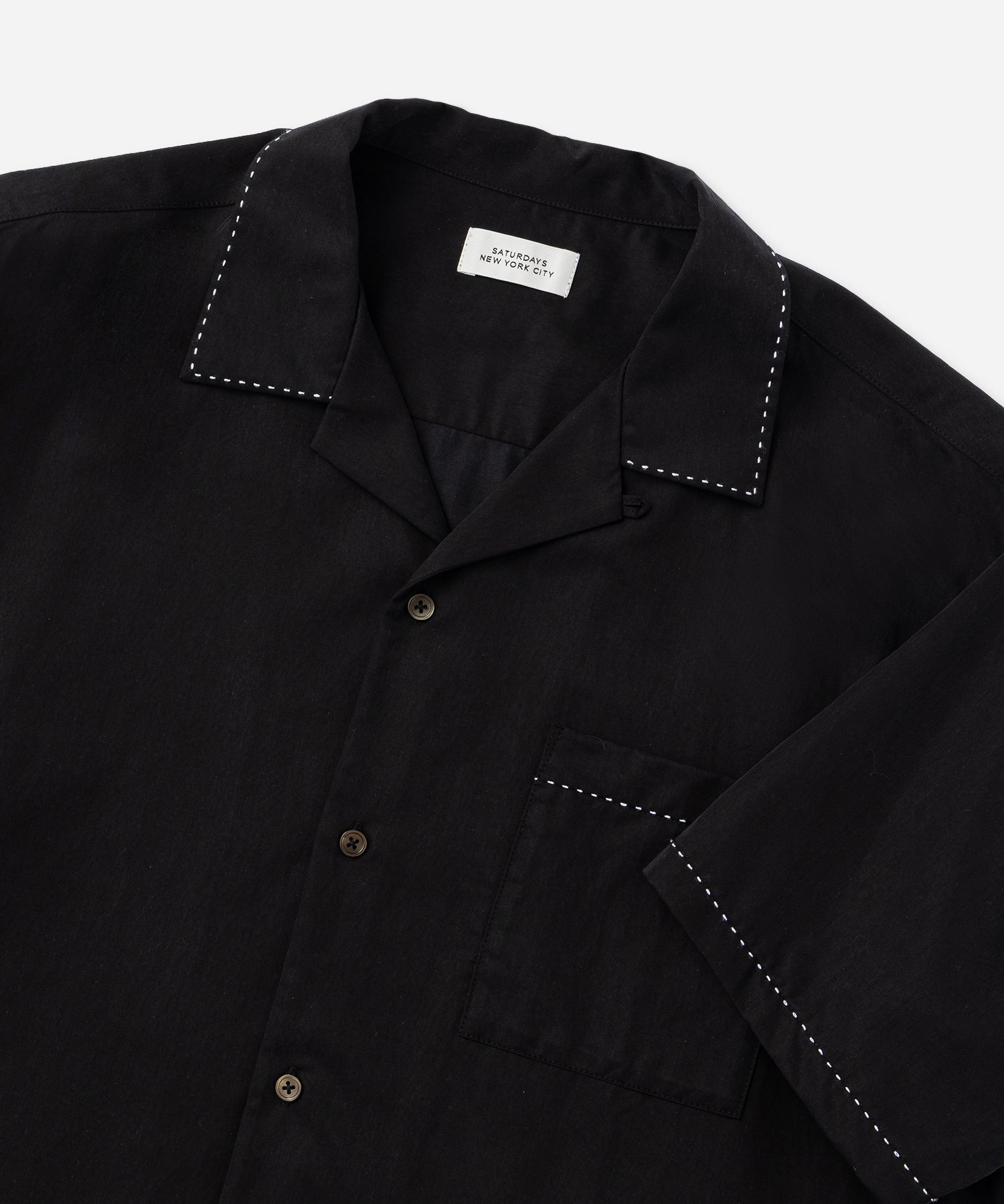 Saturdays NYC Canty Stitch Color Shirt in Black